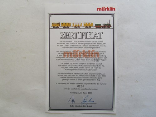 Märklin 26355 zertifikat - -,