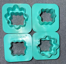 NEU Tupperware 4 Plätzchen Ausstecher 2 in 1 Form Garnieren Deko Häppchen Canapé