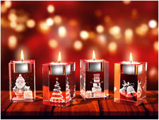 3D Glas Gravur Teelichthalter