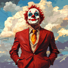 Transparent 18x18 clown in