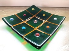 Murano Glas Teller Platte quadratisch Millefiori