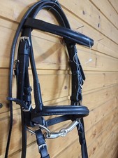 Mini Shetty Trense mit Gebiss und Lederzügel, gut geeignet auch für Holzferde