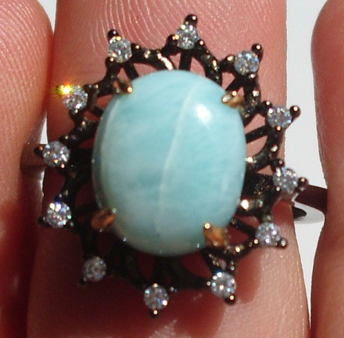Ces ring solitär mit larimar - ring,