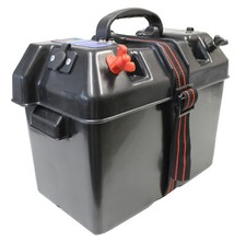 Batteriebox Batteriekasten Anzeige Anschlüsse 2x Zigarettenanzünder Kasten Box