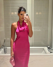 Zara Damen satiniertes midi