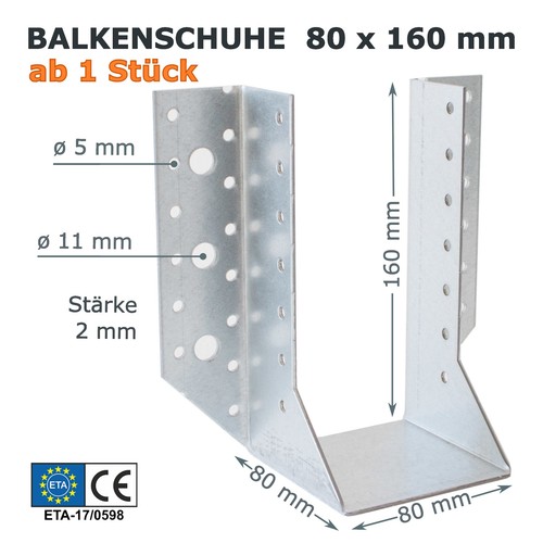 Balkenschuhe 80x160mm mit eta - balkenschuhe,