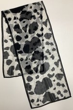 55 A schwarz und grau Pelzdruck Design modern Vintage Chiffon Schal