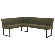 B-Ware Eckbank MCW-O82, Öko-Tex (310g/m²) Chenille Metall 210x159cm, grün