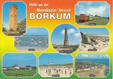 Borkum Insel Nordsee Niedersachsen 8 Farbbilder gelaufen 1996