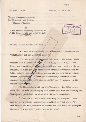 Schreiben staatsmin 1941 - schreiben, staatsmin.