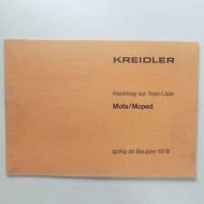 Kreidler Mofa Moped Ersatzteilkatalog Parts List Ersatzteilliste Nachtrag B1136