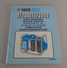 Wartungsanleitung Nachtrag Yamaha Generator EF 2000 / EF 2800 Stand 10/1980
