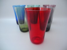 6 Trinkgläser mehrfarbig Vintage Mid Century verschiedene Farben Wasserglas