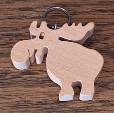 Holz Elch Schlüsselanhänger Taschenanhänger Naturholz