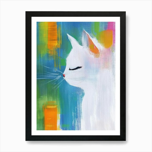 Weiße katze leinwandbild - katze,