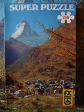 PUZZLE (750 Teile) MATTERHORN mit ZERMATT (F.X. Schmid SUPER PUZZLE) vintage