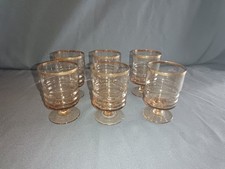 6 Weingläser, braun Goldrand