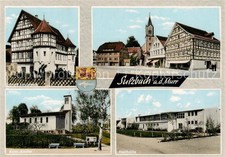 Sulzbach Murr Schloss Lautereck Marktplatz mit Ev Kirche Kath Kirche Festhalle