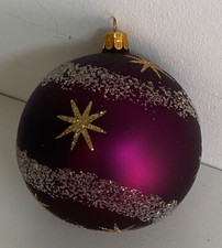 XL Weihnachtsschmuck Christbaumk Lila Sterne Glitzer 1069/22