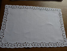 Rarität!! 8 Stoff Platzsets 45 x 30 cm NEU weiß Durchbruch für Royal Copenhagen