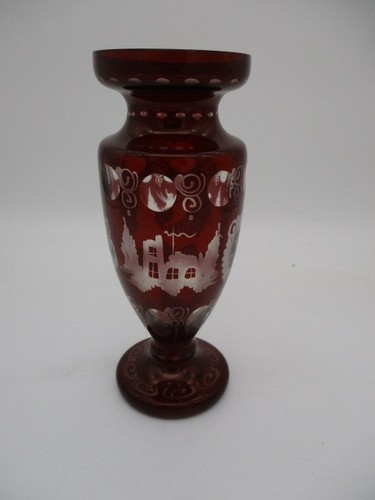 Böhmisches glas rubinrot vase - rubinrot,