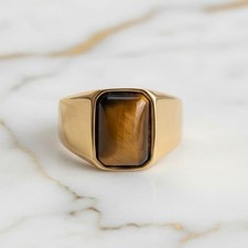 Tigerauge ring gold - tigerauge, –