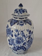 Royal Delft Deckelvase handbemalt 35 cm Porceleyne Fles Holland