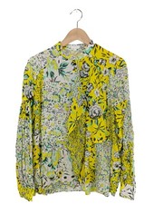 LALA BERLIN Rüschen-Bluse Damen Bluse Gr. DE 36 wollweiß-blassgelb-türkis