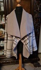 Fleecejacke, Beige, Braun, XL tadellos, Karo,Jacke, Poncho mit Ärmel Maße s. Txt