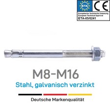 Bolzenanker Schwerlastanker Ankerbolzen Keilanker, Stahl verzinkt M8-M16