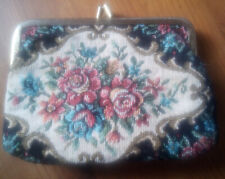 Damen Tasche Handbag Gobelin Tasche mit Verschluß VINTAGE floral
