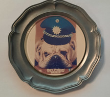 Polizei Zinnteller PP Offenbach am Main " BULLY " Hessen 10 cm Polizeihund 80er