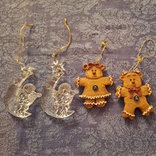 4 Weihnachtsbaumanhänger je 2