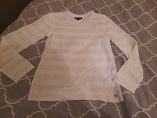 Tommy Hilfiger,  Leichtes LA Shirt, Creme, Goldglitzer, Gr. 12/14, (152), Super