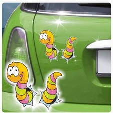 Autoaufkleber Lustiger Wurm Auto Aufkleber Sticker 2 teilig Fun Vogel DA1010