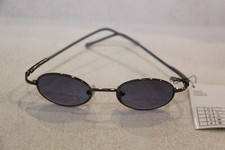 KLEINE SONNENBRILLE FARB BRILLE GLÄSER OVAL BLAU GRAU RAHMEN ANTHRAZITFARBEN