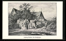 Künstler-AK Ludwig Richter: Der Dorfgeiger 