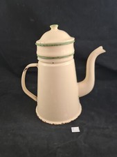 Kanne Kaffeekanne mit Filter creme beige Madam Blå Emaille antik alt