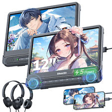 2x12" Auto DVD-Player Kopfstütze Monitor für Kinder 1366*768 HDMI 5 Stunden AKKU