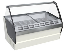 Speiseeisvitrine Hawaii Eistheke LED Innenbeleuchtung für 16 Eisbehälter 5 Liter