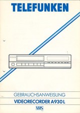 TELEFUNKEN - A930 L - Gebrauchsanweisung für Videorecorder - B5982