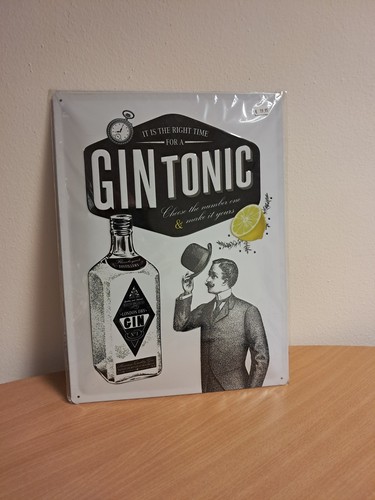 Blechschild 30x40 gin tonic - gin,