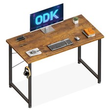 ODK Kleiner Schreibtisch, 100×48cm Computertisch Bürotisch Mit Kopfhörer Halt...