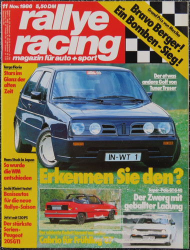 Rallye racing treser - rallye, 11/86