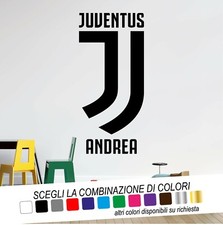 Wandtattoo Fußball JUVENTUS mit PERSONALISIERTEM NAMEN Wall Sticker Tattoo Sport