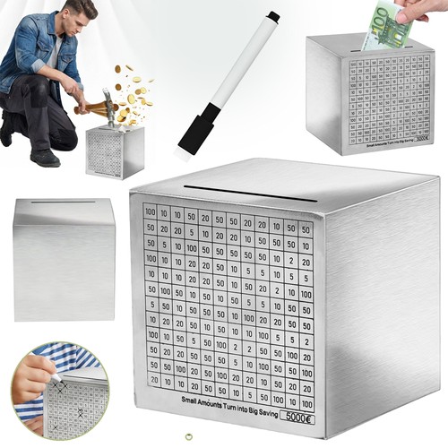 Edelstahl spardose sparschwein - edelstahl,