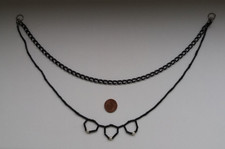 Fibelkette - Schürzenkette - Mittelalter - 2 reihig - schwarz - Perlen - 34 cm