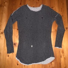 # cooler XAGON MAN Pullover grau Gr. S/M Pulli Sweat Shirt mit Schlüssel Fransen