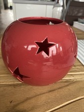 Rote Deko Kugel Windlicht Kerzenhalter Sterne Ton drescher Wie Neu romantisch