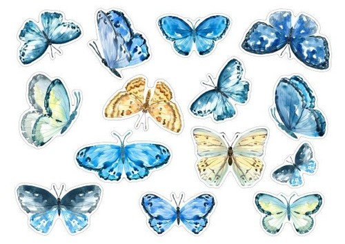 Sticker schmetterling blau - 14,